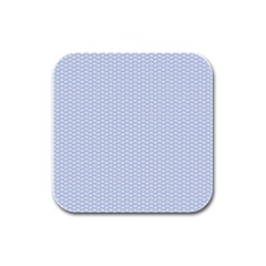 Alice Blue White Kisses In English Country Garden Rubber Square Coaster (4 Pack) 