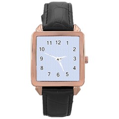 Alice Blue White Kisses In English Country Garden Rose Gold Leather Watch 