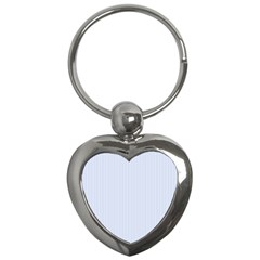 Alice Blue Pinstripe In An English Country Garden Key Chains (heart)  by PodArtist