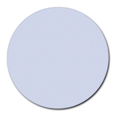 Alice Blue Houndstooth In English Country Garden Round Mousepads by PodArtist