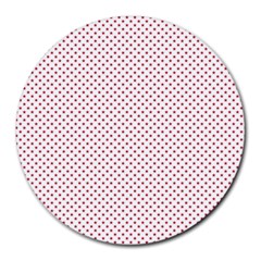 Usa Flag Red Stars On White Round Mousepads by PodArtist