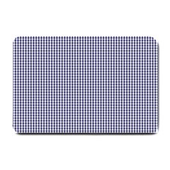 Usa Flag Blue And White Gingham Checked Small Doormat  by PodArtist