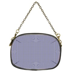 Usa Flag Blue And White Gingham Checked Chain Purses (two Sides)  by PodArtist