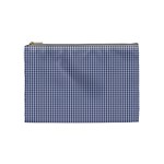 USA Flag Blue and White Gingham Checked Cosmetic Bag (Medium)  Front