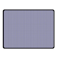 Usa Flag Blue And White Gingham Checked Fleece Blanket (small) by PodArtist