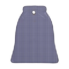 Usa Flag Blue And White Gingham Checked Ornament (bell) by PodArtist