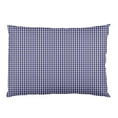 Usa Flag Blue And White Gingham Checked Pillow Case (two Sides) by PodArtist