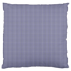 Usa Flag Blue And White Gingham Checked Large Cushion Case (one Side) by PodArtist