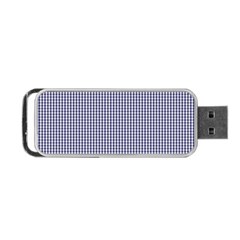 Usa Flag Blue And White Gingham Checked Portable Usb Flash (one Side) by PodArtist