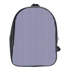 Usa Flag Blue And White Gingham Checked School Bag (xl) by PodArtist