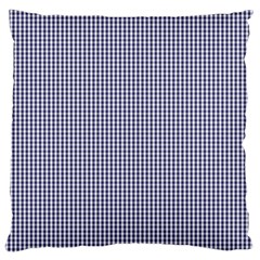 Usa Flag Blue And White Gingham Checked Large Flano Cushion Case (two Sides) by PodArtist