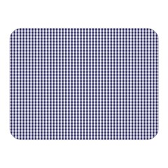 Usa Flag Blue And White Gingham Checked Double Sided Flano Blanket (mini)  by PodArtist