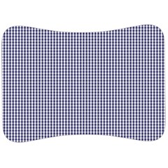 Usa Flag Blue And White Gingham Checked Velour Seat Head Rest Cushion by PodArtist
