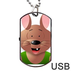 Mole Animal Cartoon Vector Art Dog Tag Usb Flash (one Side)