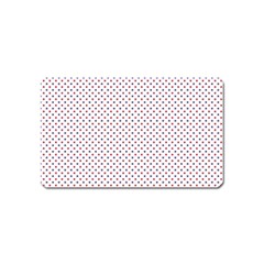 Usa Flag Red And Flag Blue Stars Magnet (name Card) by PodArtist