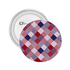 USA Americana Diagonal Red White & Blue Quilt 2.25  Buttons