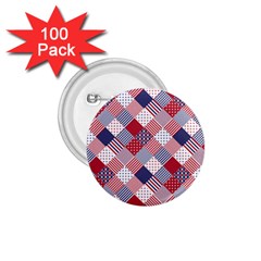 Usa Americana Diagonal Red White & Blue Quilt 1 75  Buttons (100 Pack)  by PodArtist