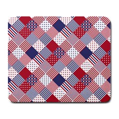 USA Americana Diagonal Red White & Blue Quilt Large Mousepads