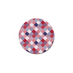 USA Americana Diagonal Red White & Blue Quilt Golf Ball Marker (4 pack)