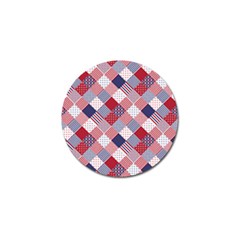 USA Americana Diagonal Red White & Blue Quilt Golf Ball Marker (10 pack)