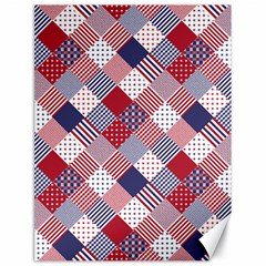 USA Americana Diagonal Red White & Blue Quilt Canvas 18  x 24  