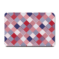 USA Americana Diagonal Red White & Blue Quilt Small Doormat 