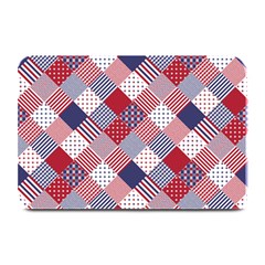 USA Americana Diagonal Red White & Blue Quilt Plate Mats