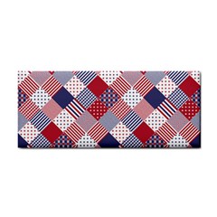 USA Americana Diagonal Red White & Blue Quilt Hand Towel