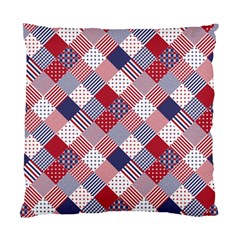 Usa Americana Diagonal Red White & Blue Quilt Standard Cushion Case (two Sides) by PodArtist