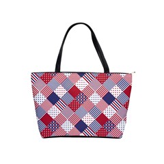 USA Americana Diagonal Red White & Blue Quilt Shoulder Handbags