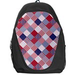 USA Americana Diagonal Red White & Blue Quilt Backpack Bag Front