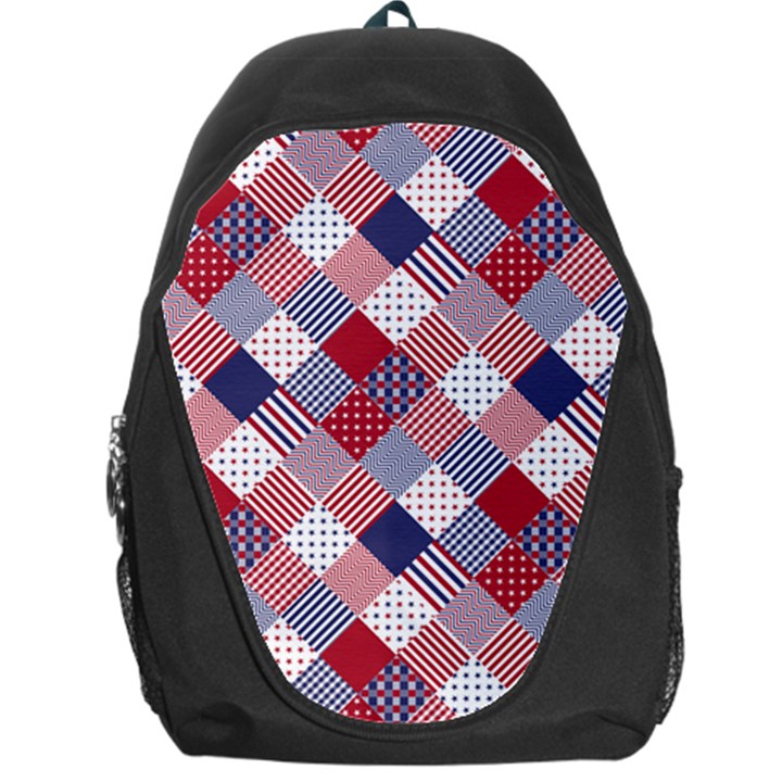 USA Americana Diagonal Red White & Blue Quilt Backpack Bag