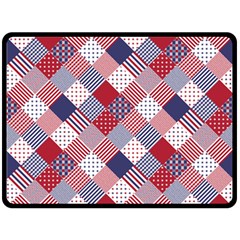 USA Americana Diagonal Red White & Blue Quilt Double Sided Fleece Blanket (Large) 