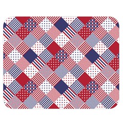 Usa Americana Diagonal Red White & Blue Quilt Double Sided Flano Blanket (medium)  by PodArtist