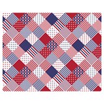 USA Americana Diagonal Red White & Blue Quilt Double Sided Flano Blanket (Medium)  60 x50  Blanket Front