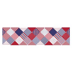 USA Americana Diagonal Red White & Blue Quilt Satin Scarf (Oblong)