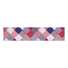 USA Americana Diagonal Red White & Blue Quilt Velvet Scrunchie