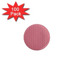 Usa Flag Red And White Stripes 1  Mini Magnets (100 Pack)  by PodArtist