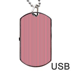 Usa Flag Red And White Stripes Dog Tag Usb Flash (two Sides) by PodArtist