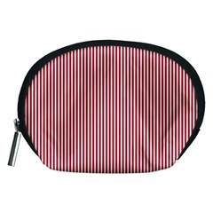 Usa Flag Red And White Stripes Accessory Pouches (medium) 