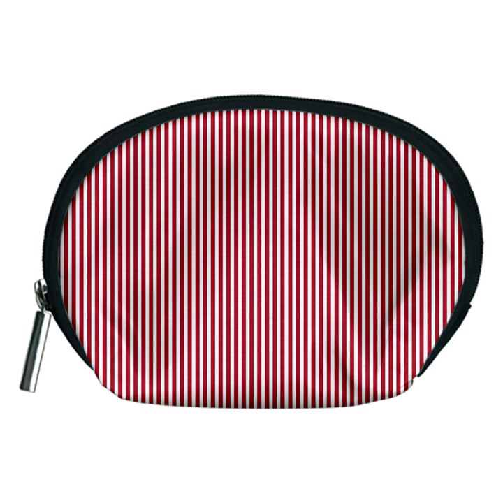 USA Flag Red and White Stripes Accessory Pouches (Medium) 