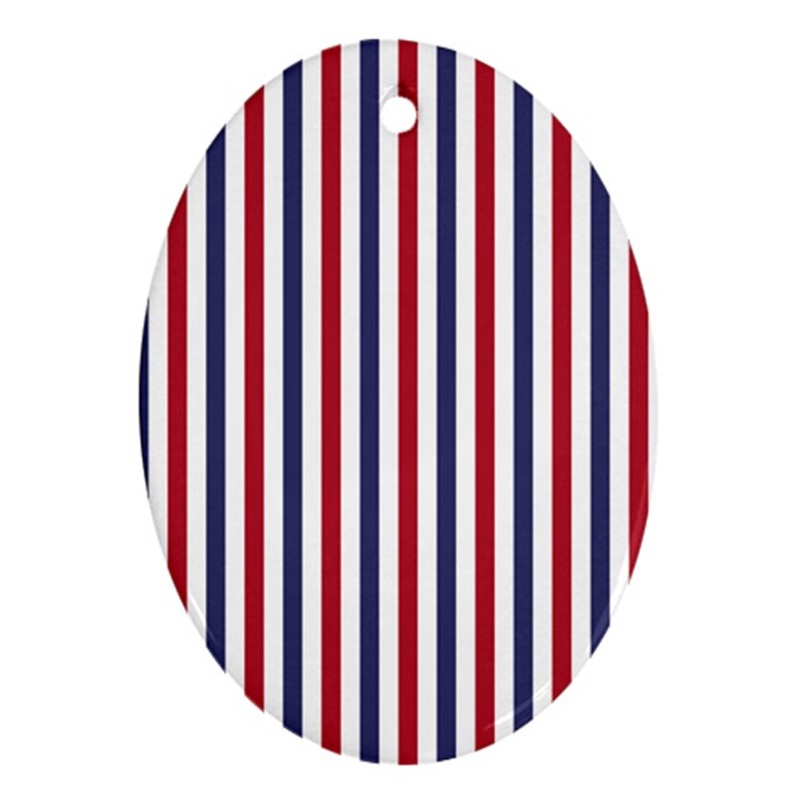 USA Flag Red White and Flag Blue Wide Stripes Ornament (Oval)