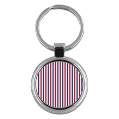 Usa Flag Red White And Flag Blue Wide Stripes Key Chains (round)  by PodArtist