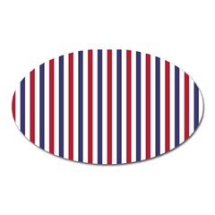 Usa Flag Red White And Flag Blue Wide Stripes Oval Magnet by PodArtist