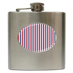 Usa Flag Red White And Flag Blue Wide Stripes Hip Flask (6 Oz) by PodArtist