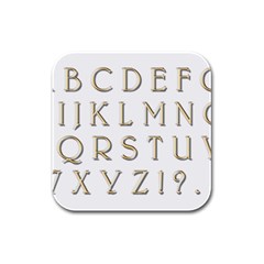 Letters Gold Classic Alphabet Rubber Square Coaster (4 Pack)  by Sapixe