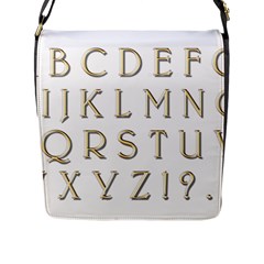 Letters Gold Classic Alphabet Flap Messenger Bag (l)  by Sapixe