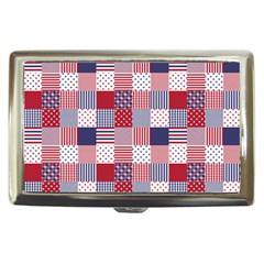 Usa Americana Patchwork Red White & Blue Quilt Cigarette Money Cases by PodArtist