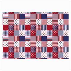 Usa Americana Patchwork Red White & Blue Quilt Large Glasses Cloth by PodArtist