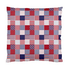 Usa Americana Patchwork Red White & Blue Quilt Standard Cushion Case (two Sides) by PodArtist